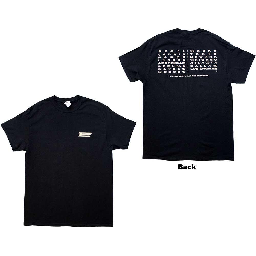 ATEEZ Fellowship Map The Treasure T-Shirt Black New XXXL