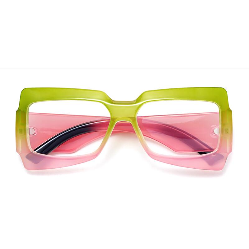 Oversized Square Reading Glasses Anti Blue Light Large Frame Leopard Green Eyeglasses High-definition Presbyopia Eyewear