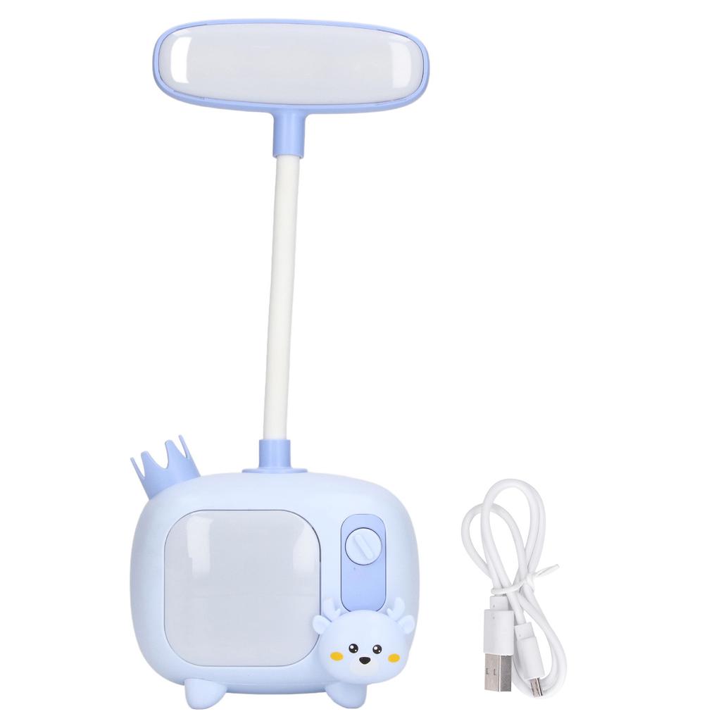Kids Reading Light TV Style Base Silicone Gooseneck USB Charge Soft LED Light Kids Desk Lamp for Stu