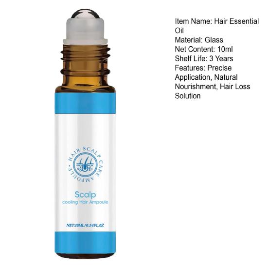 1/2/3Pcs 10ml Hair Care Essential Oil Roller Applicator Prevent Hair Loss Nourish Roots Quick Absorption