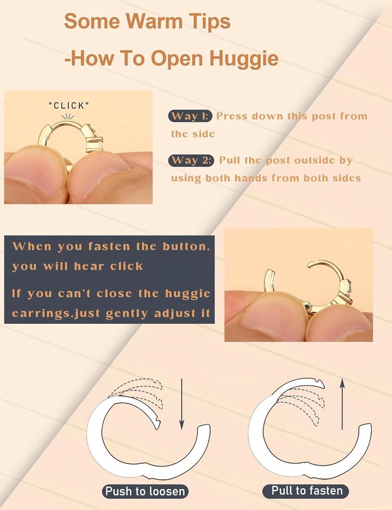 Bobisty Surgical Stainless Steel Flat Back Earrings for Women Cartilage Earring Stacks 14K Gold Plated Hoop Stud Earring Sets