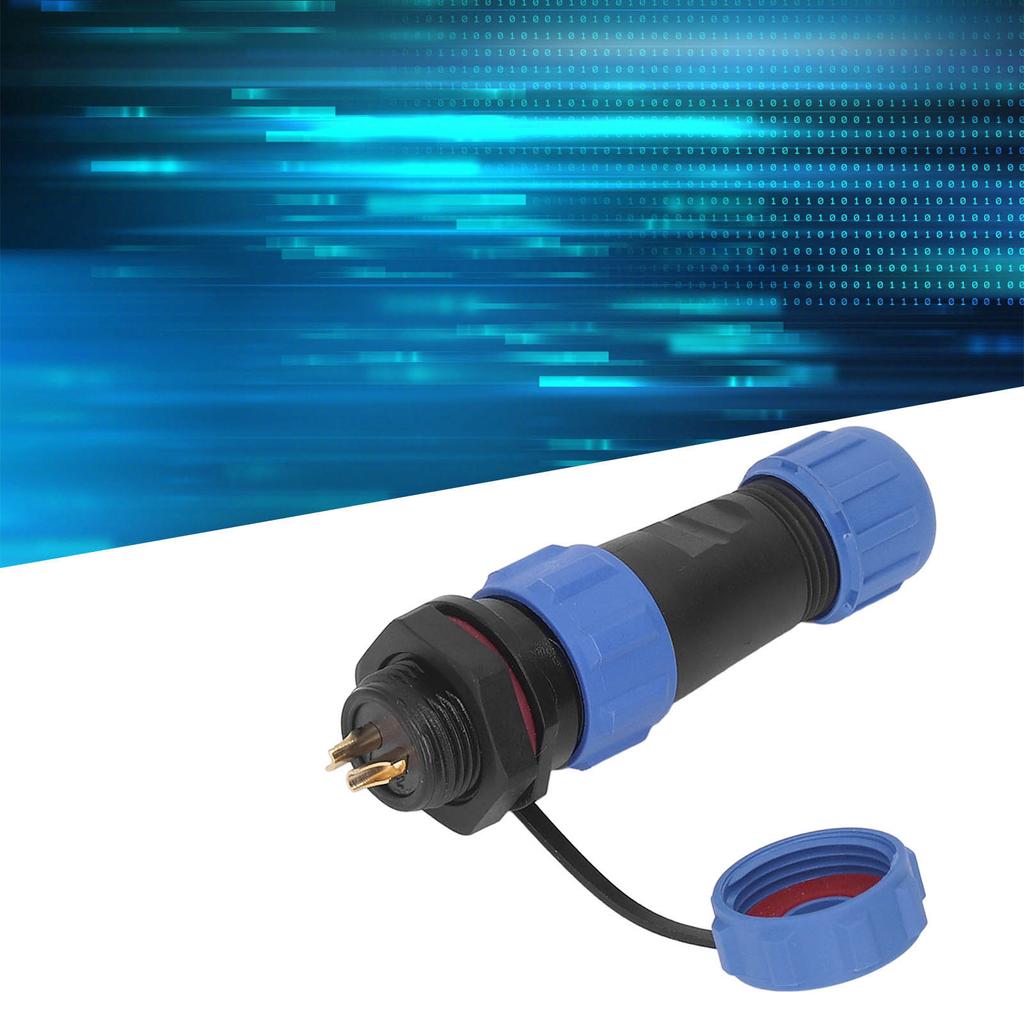 SP13 2 Pin Aviation Connector IP68 Waterproof Butt Joint Plug Socket Electrical Cable Wire Connector