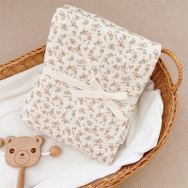 INS Gauze 100% Cotton Princess Blanket Summer Floral Baby Children Kids Blankets Soft Sleeping Bed Crib Quilt Stroller Blanket