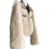 Maillard Women's Faux Fox Fur Coat: Short Leather Collar, Autumn Winter, Long Sleeve, Slimming, Age-Reducing Fashion