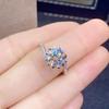 2 Carat Moissanite Open Ring, Simulated Diamond with Eight Hearts and Arrows, PT950 Plated, Popular Women's Jewelry Sale.