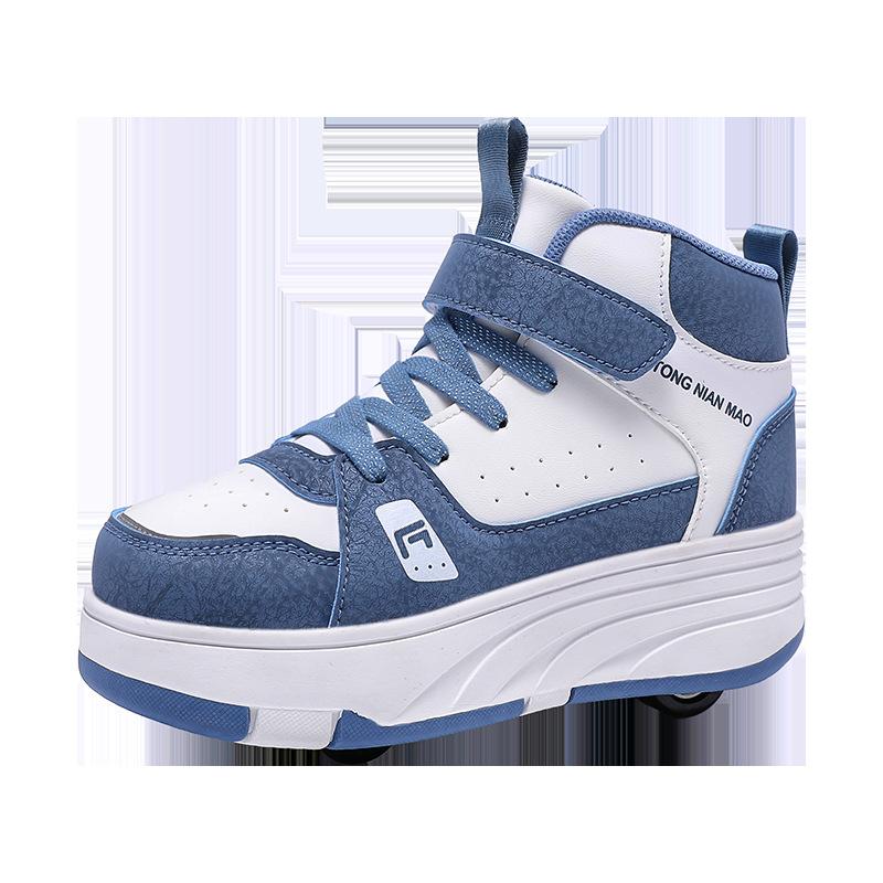 Children's runaway shoes 2025 new double-wheel skates medium and large boys' fashion casual shoes outdoor children's shoes