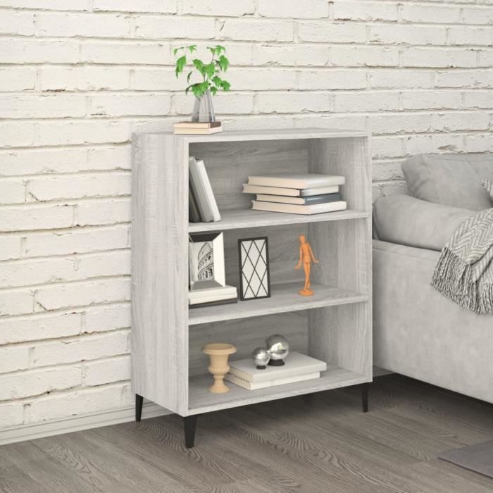 817379 vidaXL Buffet Sonoma gris 69,5x32,5x90 cm Bois d'ingénierie