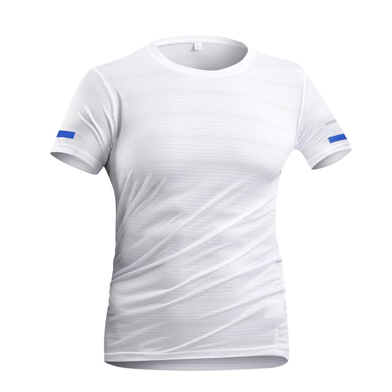 

Новая мужская футболка с коротким рукавом из ледяного шелка, мужская быстросохнущая футболка с коротким рукавом, мужская спортивная футболка, мужская фитнес-футболка M белый