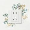 4pcs/set DIY Flower Leaf Switch Sticker Removable Waterproof Green Plant Switch Sticker Self-adhesive Leaf Decal Living Room