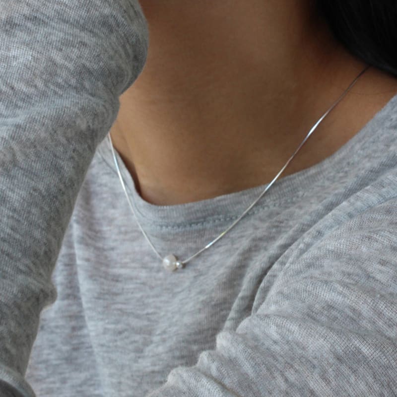 

NORMALLEE [Silver 925] Mix Pearl Necklace (silky Ver) Silver