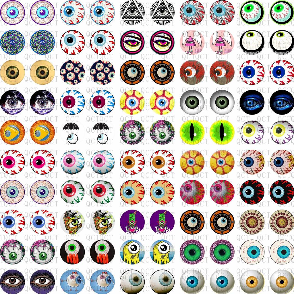 50Pcs 681012Mm Doll Glass Eye Round Dragon Cat Eyes In Pairs Flatback Cabochons Decoration Keychain Diy Accessories