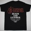 Saxon Denim und Leder Herren T-Shirt Schwarzes T-Shirt Alle Größen S-5XL Unisex T-Shirt