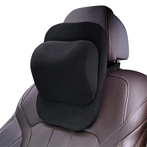 

ZATOOTO Neck Pad, Car Headrest Cushion, Memory Foam, Adjustable Height, for Gaming Chairs, Driving, Travel, and Cervical Support, Black, YWLYTZ137-BK