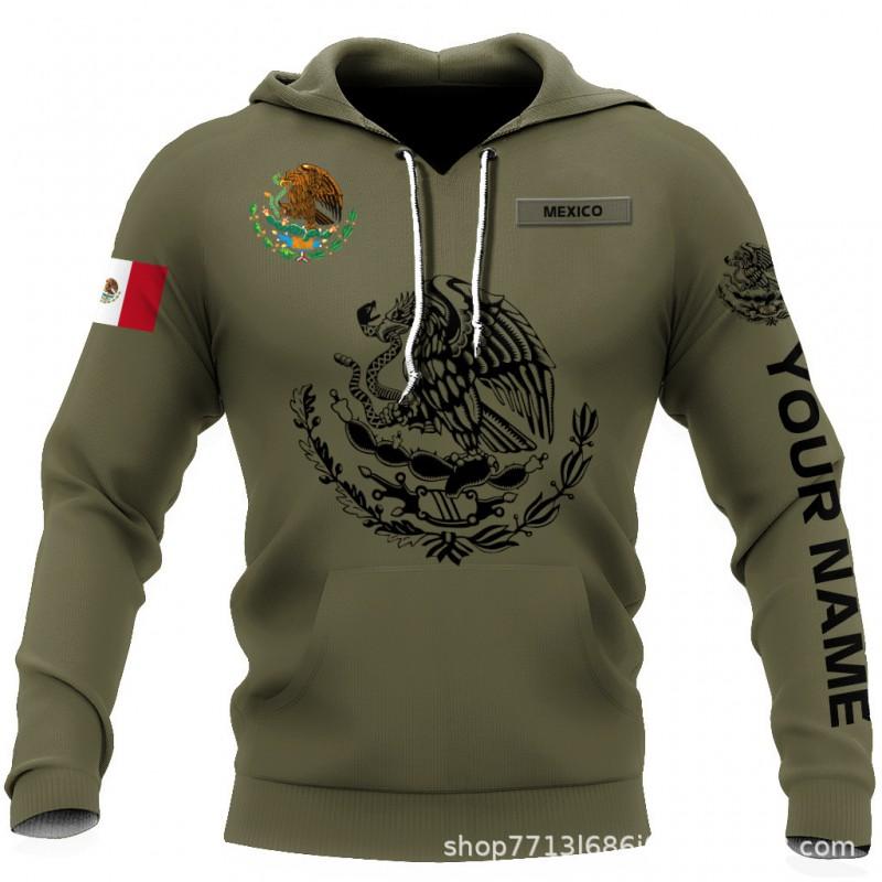 Mens Hooded Sweatshirt With 3D Digital Print Loose Fit Long Sleeve Pullover Fall Casual Wear