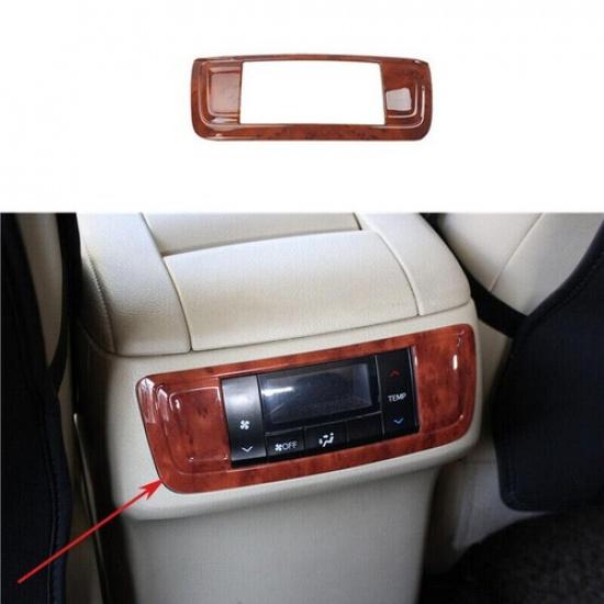 For Toyota Highlander Rear Air Outlet Vent Cover Decor 2015-2018 ABS Brown Wood