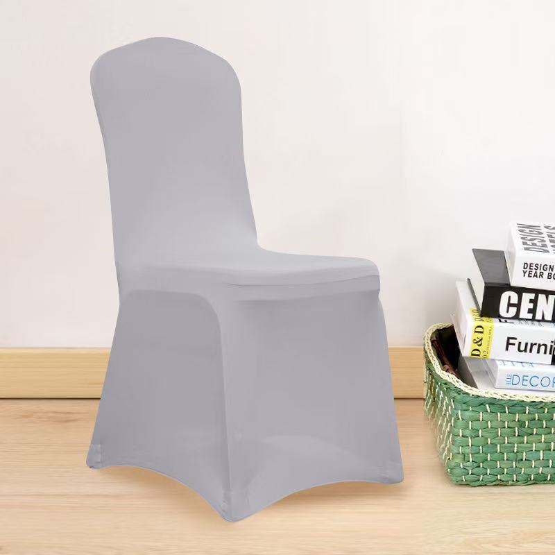 

Эластичная ткань из молочного шелка для отеля, свадьбы, обеденного стула, банкетного стула, чехол для однотонной банкетной скамьи для конференций 15*14*5cm серебряный серый