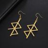 Nordische Runen Buchstabe Magisches Kraftsymbol Hängeohrring für Damen Geometrie Edelstahl Vintage Religiöses Amulett Schmuck Geschenke