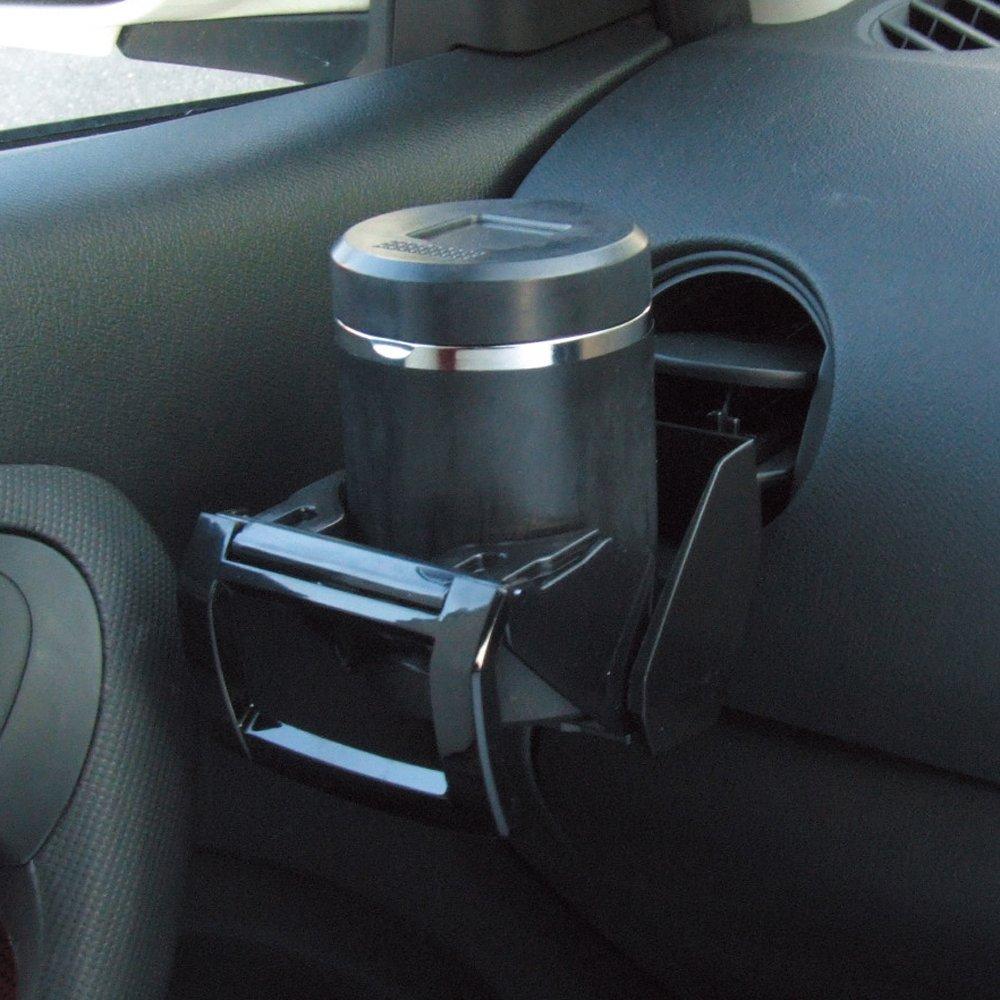 Tsuchiya Yac Car Sensor Light Ashtray, Ash, Black/Chrome Plated, PZ-435