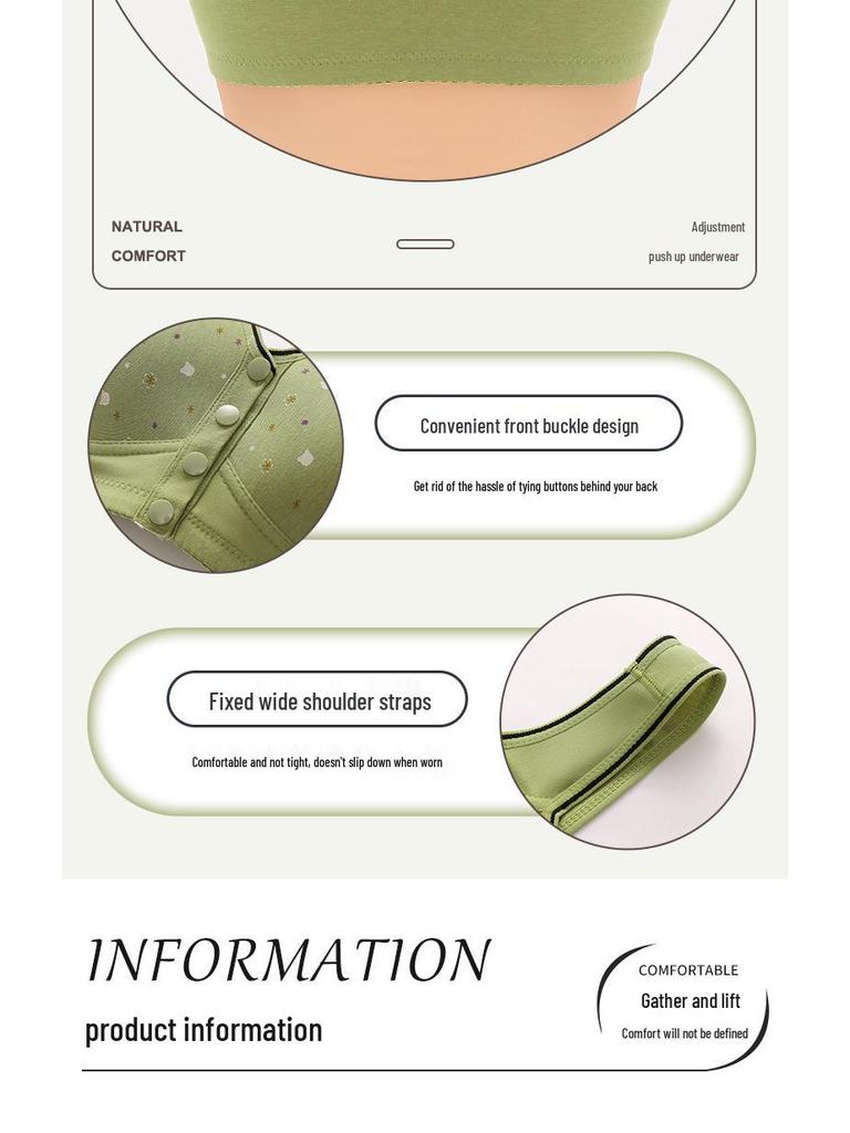 Front Buckle Cotton Bra for Middle-aged & Elderly Women - Breathable, No Underwire, Plus Size