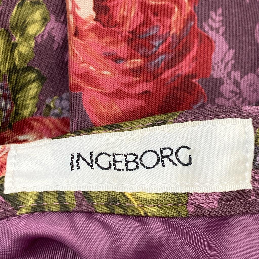 INGEBORG P0206FS06 Purple Floral Skirt Skirt L purpleUsed