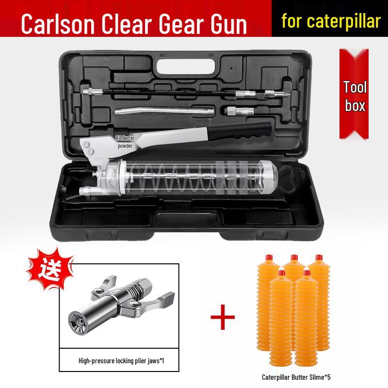 Caterpillar Dual-Use Manual High-Pressure Grease Gun with Four-Gear Locking Pliers and Flat Head