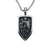 Necklace Fashion Retro Angel Cross Shield Double Sided Letter Tag Pendant
