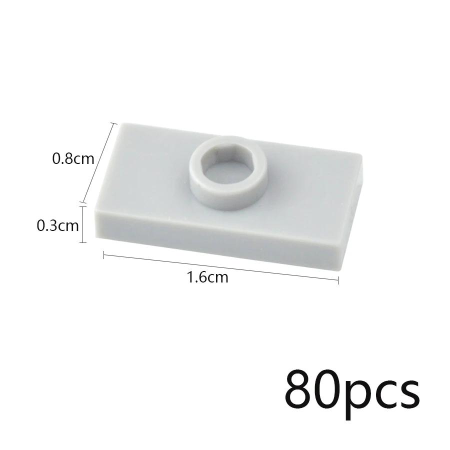80Pcs MOC Assembles Particles Thin Brick 1x2 with 1 Stud Dots Plate Building Blocks Kid High-Tech Toys Compatible 15573 3794