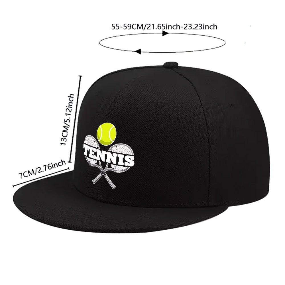 Tennis Ball Rackets Graphic Hip Hop Baseball Cap Polyester Flat Brim Snapback Unisex Casual Streetwear
