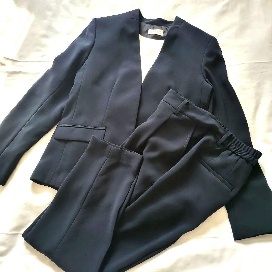 Good condition  PLST Plaste navy no collar setup with blouse