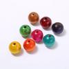 600Pcs Colored Wooden Beads 8Mm Round DIY Craft Beads for Jewelry Making Creative Accessories Natural Wood Smooth Finish Kids
