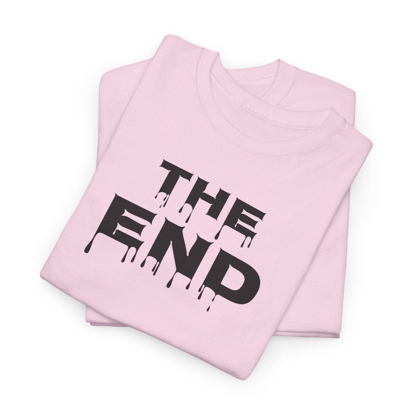 The End text graphic Tee | Minimalist black typography shirt, pastel gothic S