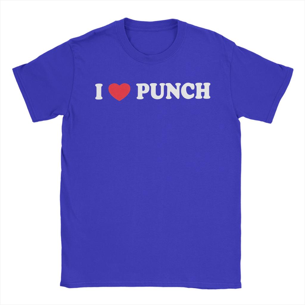 Unisex I Love Punch Monkey T Shirts Pure Cotton Clothing Humorous Short Sleeve Crew Neck Tee Shirt New Arrival TShirt