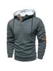 Herfst Nieuw Heren Casual Getextureerd Hoodie met Knoopsluiting & Elleboogstukken Mode Sportkleding Heren Bovenkleding