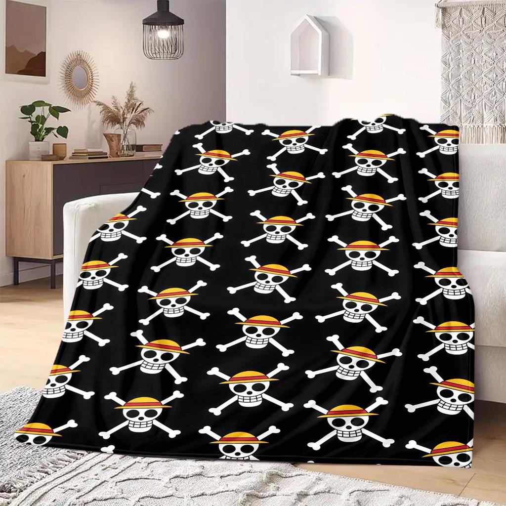 ONE PIECE Straw Hat Pirates Print Blanket Warm Comfortable Flannel Blanket Suitable for Bedrooms,Sofas, Beds,Chairs -QIAO114
