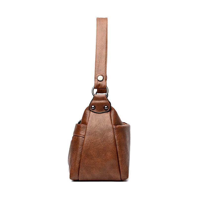 Soft Leather Underarm Shoulder Bag Mother Bag Women's Multi-Layer Large Capacity Crossbody Bag