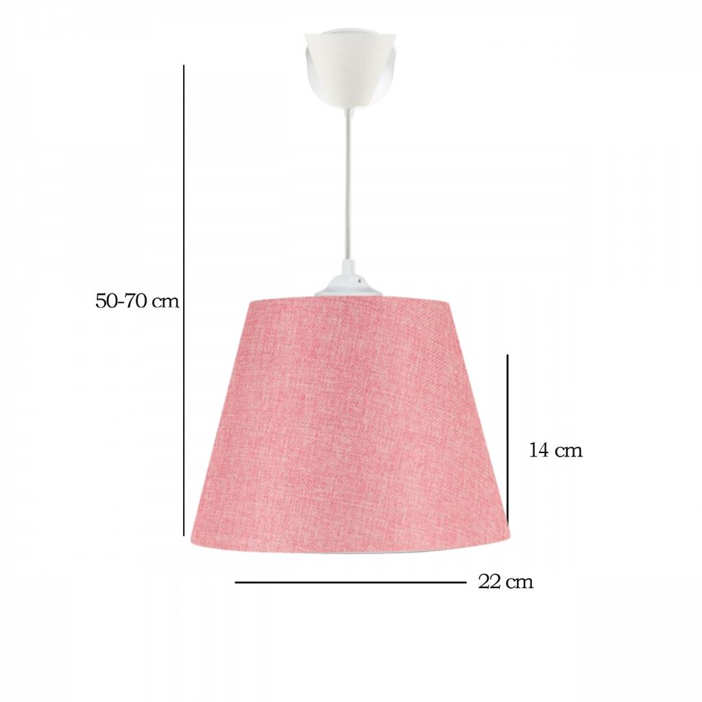 Sofia Konische Deckenleuchte Rosa Fleece Stoff Kinderzimmer Flur Küche Kronleuchter