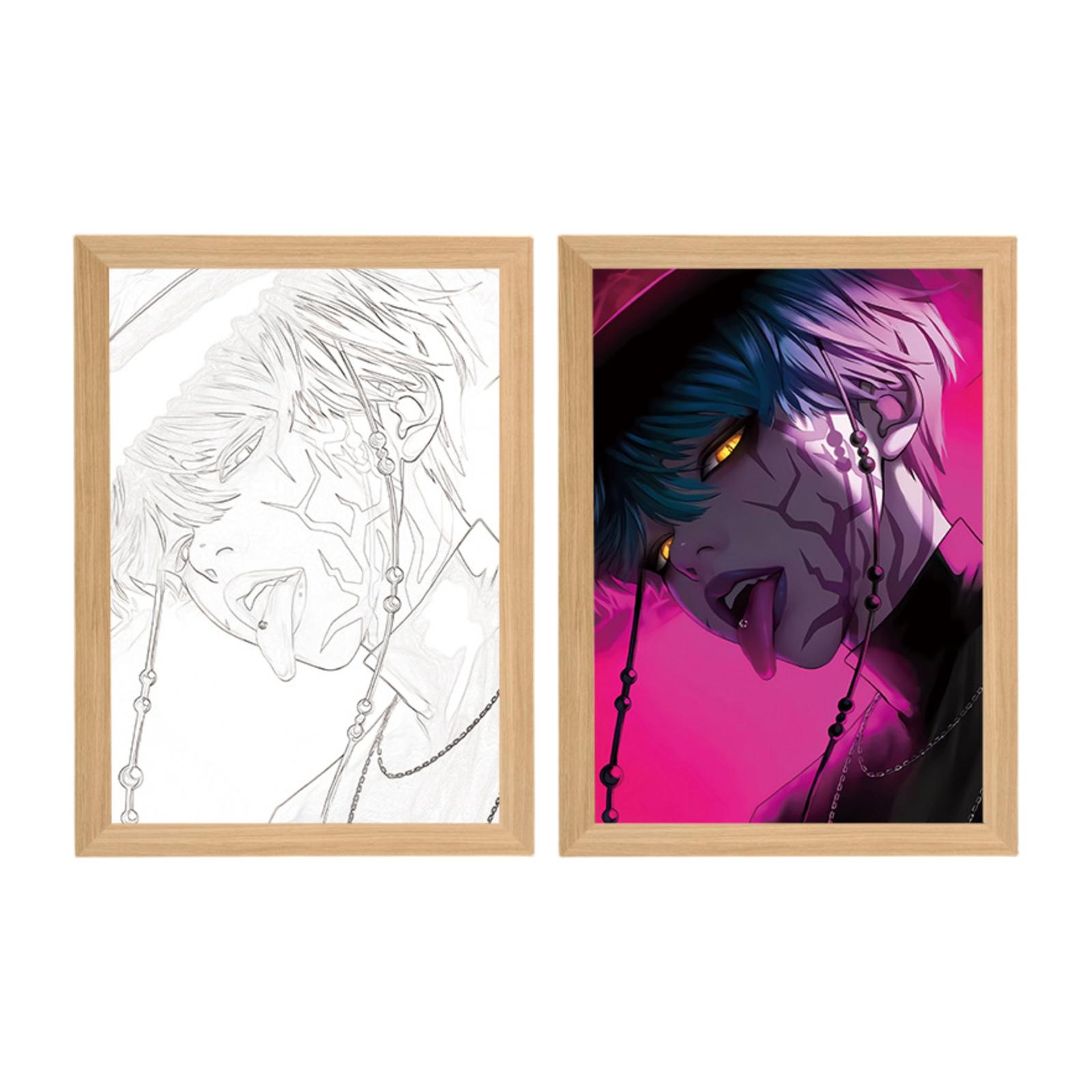 

Second Dimension Decorative Painting Atmosphere Light Bedroom Creative Ornaments Holiday Gift Dedicated Fan Surrounding One Size