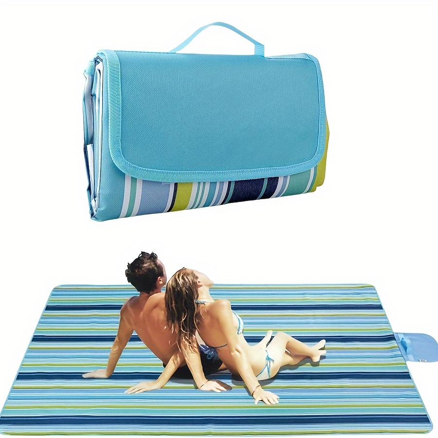 Extra große 80"x 60" Outdoor- und Picknickdecke, Sand- und tragbare Strandmatte für Camping, Wandern, Festivals, Oxford-Gewebe mit 600 Fadenanzahl