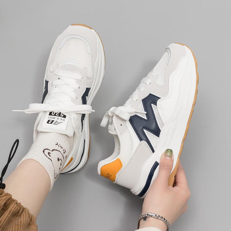 Ins Korean Version of Thick-soled Heightening Breathable Running Sports Shoes Summer New Dad Shoes Women's Little White Shoes Women's A1835
