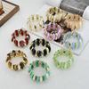 Salircon 10 Colors Vintage Thick Resin Acrylic Irregular Bangles for Women Geometric Wide Chunky Elastic Bracelets Hand Jewelry