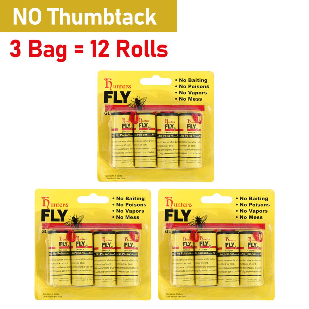 4-40Rolls Fly Sticky Paper Strong Glue Strip Flying Insect Bug Mosquitos Catcher Double Sided Flying Insect Catching Pest Contro
