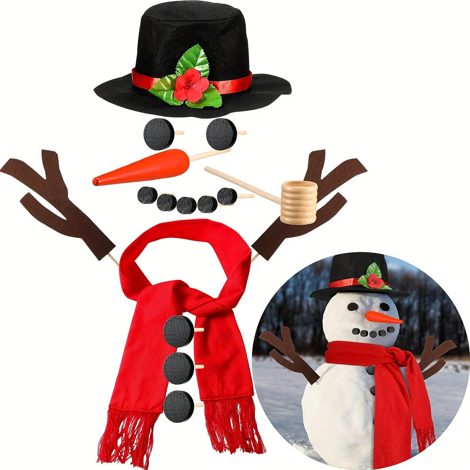 

16 snowman crafting kits, a festive snowman set that can assemble hats, scarves, eyes, mouth, buttons and nose for Christmas