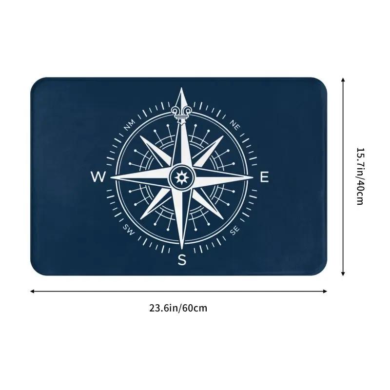 Zerbino Vintage Bussola Nautica Tappetino Antiscivolo Ancora del Capitano Barca Bagno Cucina Balcone Tappeto Tappeto 40*60cm Pedata Ingresso
