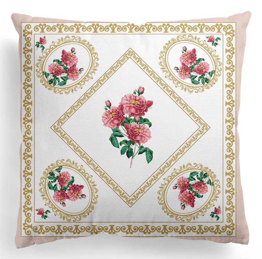 European-style Flower Pillowcase, Retro American Rose Flower Printed Pillow and Cushion Cover