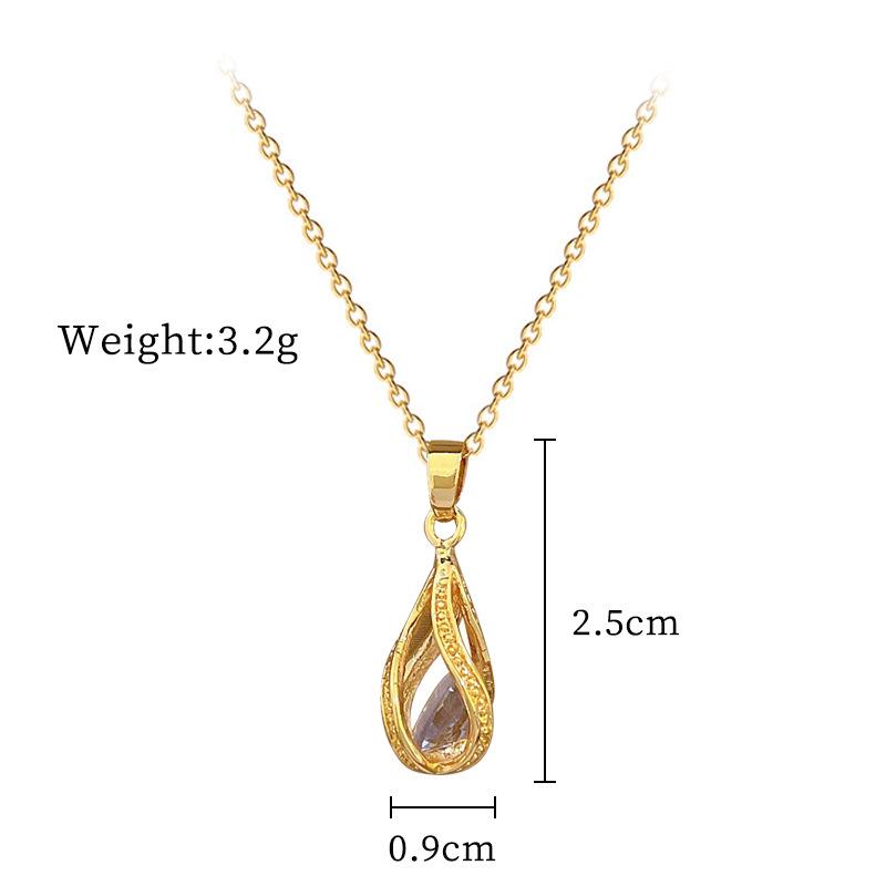 Lucky Necklace Women'S Copper Micro-Inlaid Real Gold Electroplating Simple And Exquisite Clavicle Chain Neck Chain