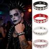 Punk Leather Bracelet, Rivet Spike Wristband, Gothic Chain Cuff, Rock Jewelry, Streetwear Accessory, Biker Hand Band, Unisex