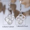 White Zircon Infinite Heart-shaped Drop Earrings for Women Silver Color Wedding Endless Eternal Jewelry Gift