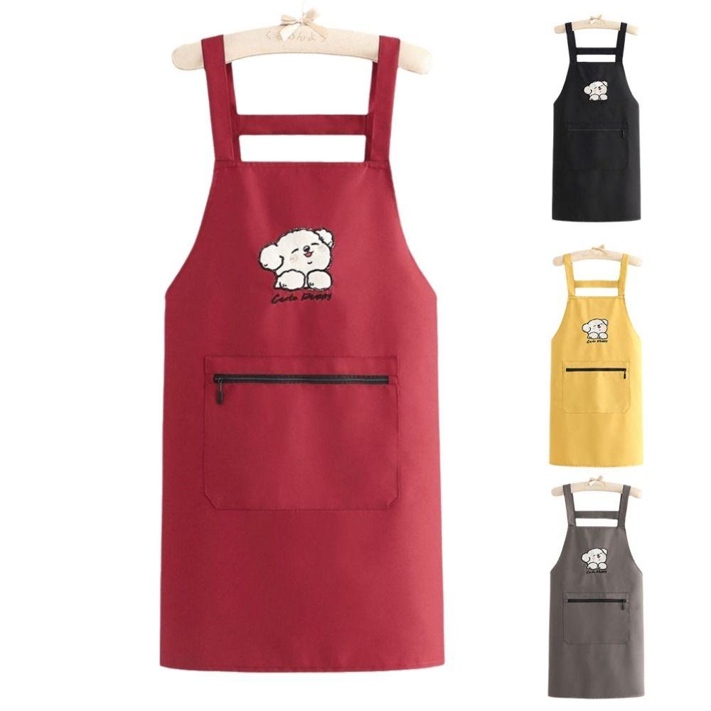 Anti-fouling Chef Apron Large Pockets Kitchen Cooking Smock Fashion Cooking Apron  for Kitchen