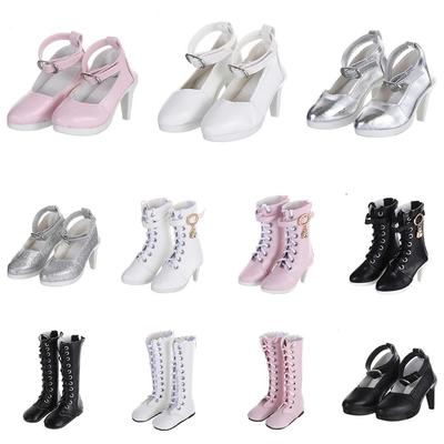 PU Leather Dolls Shoes Fashion Doll High-heeled Shoes Dolls Accessories Doll High Boots  60cm Dolls