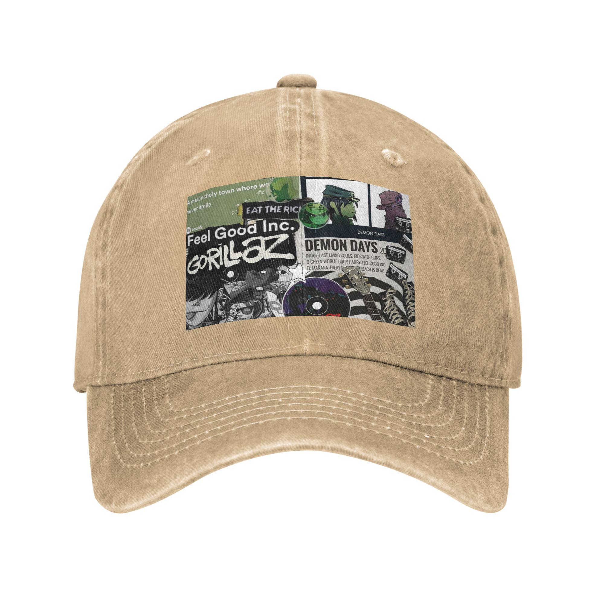 

Music Band Gorillaz Washed Denim Cap Casual Baseball Caps Adjustable Hat Summer Unisex Baseball Hats One Size